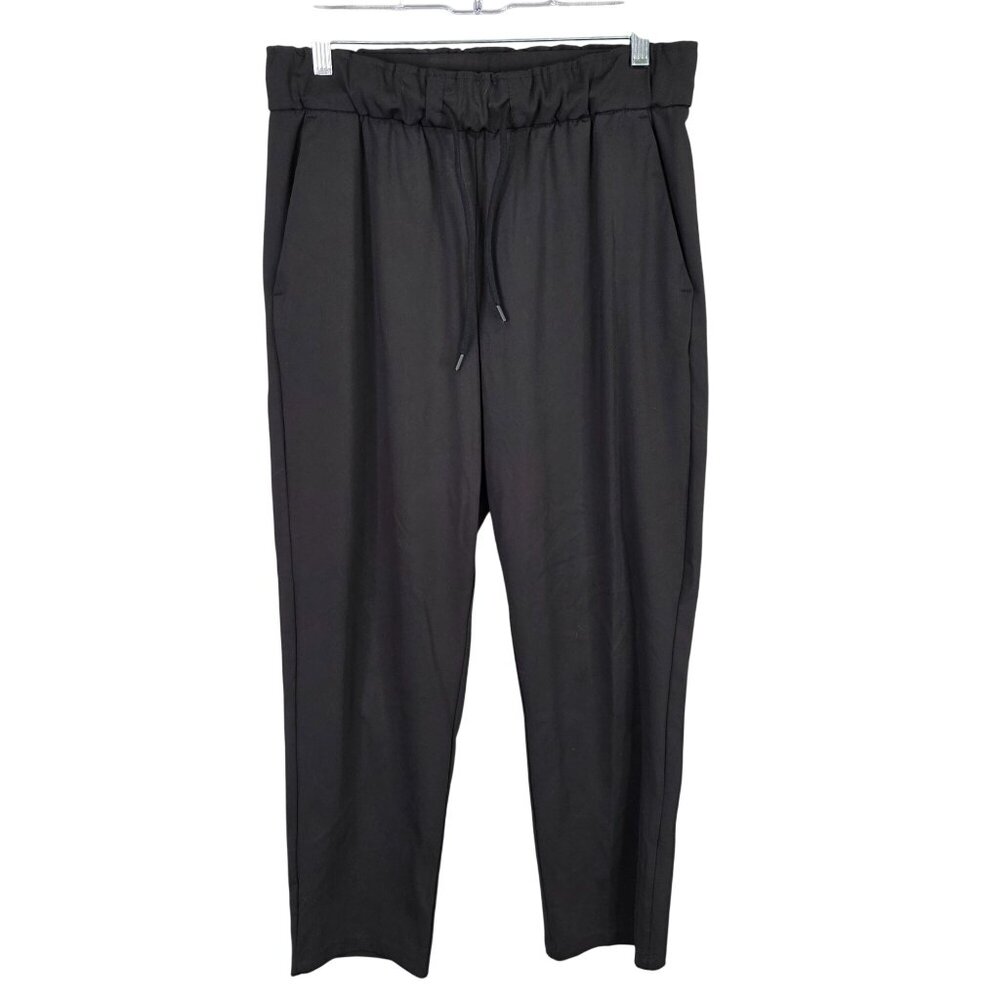 Womens Hilary Radley Black Pull-On Pants Drawstring Waist Polyester Stretch M